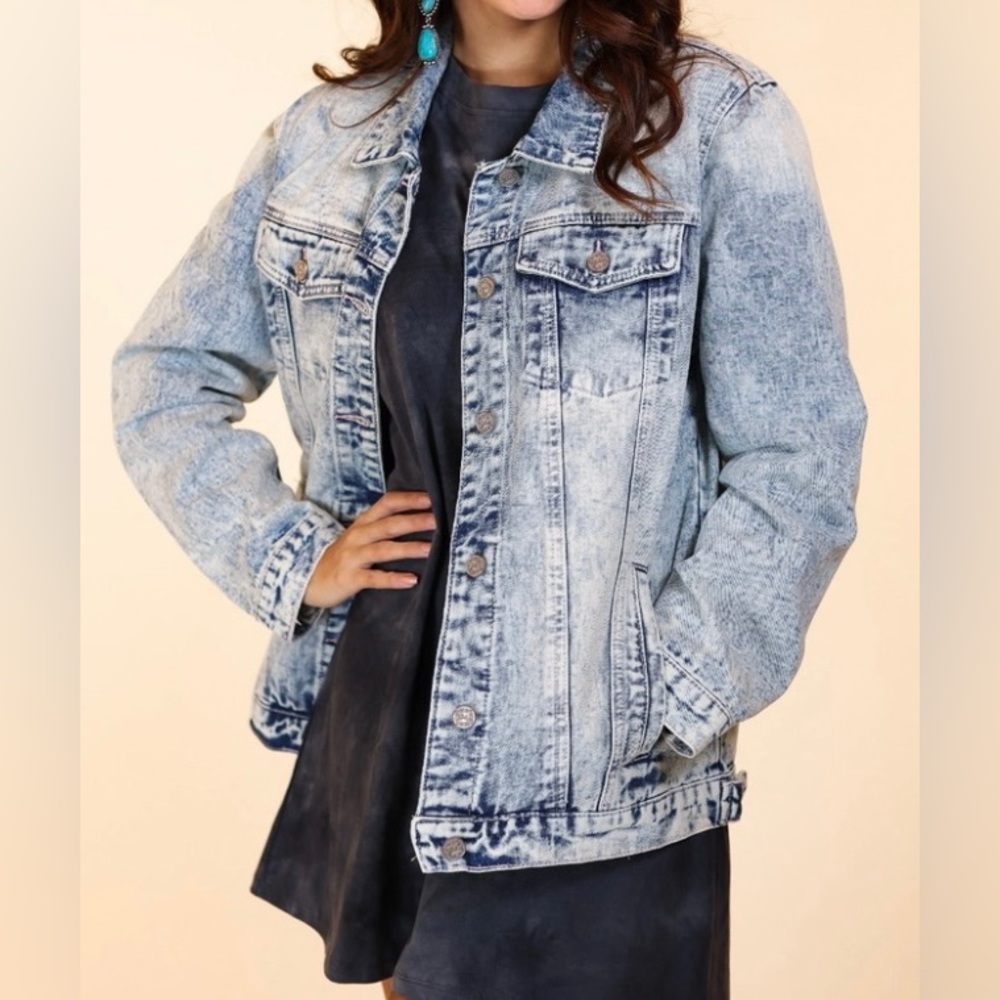 🎉❤️ NEW Gracie Relaxed Fit Denim Curvy Plus Jean Jacket Size 3X